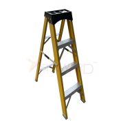 Model No. F410 Fiberglass Step Ladder for Home, Electrical and Maintenance Access Use, Professional Portable Climbing Ladder for Workshop, Office, Storage and Daily Working Tasks 